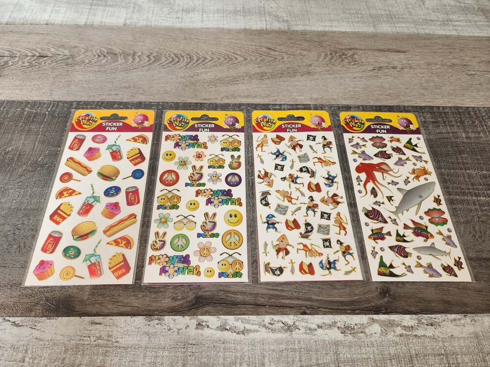 Razzle Dazzle Vintage Stickers LOT Pirates Ocean Food Peace - SEALED - NEW #29